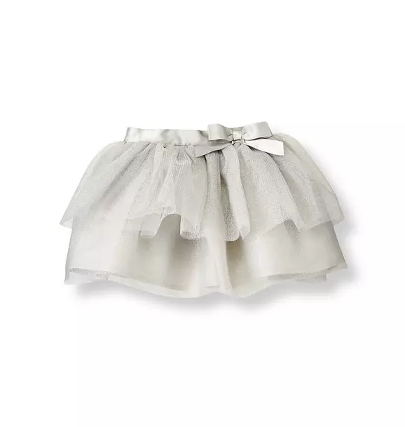 Metallic Silver Tulle Skirt image number 0