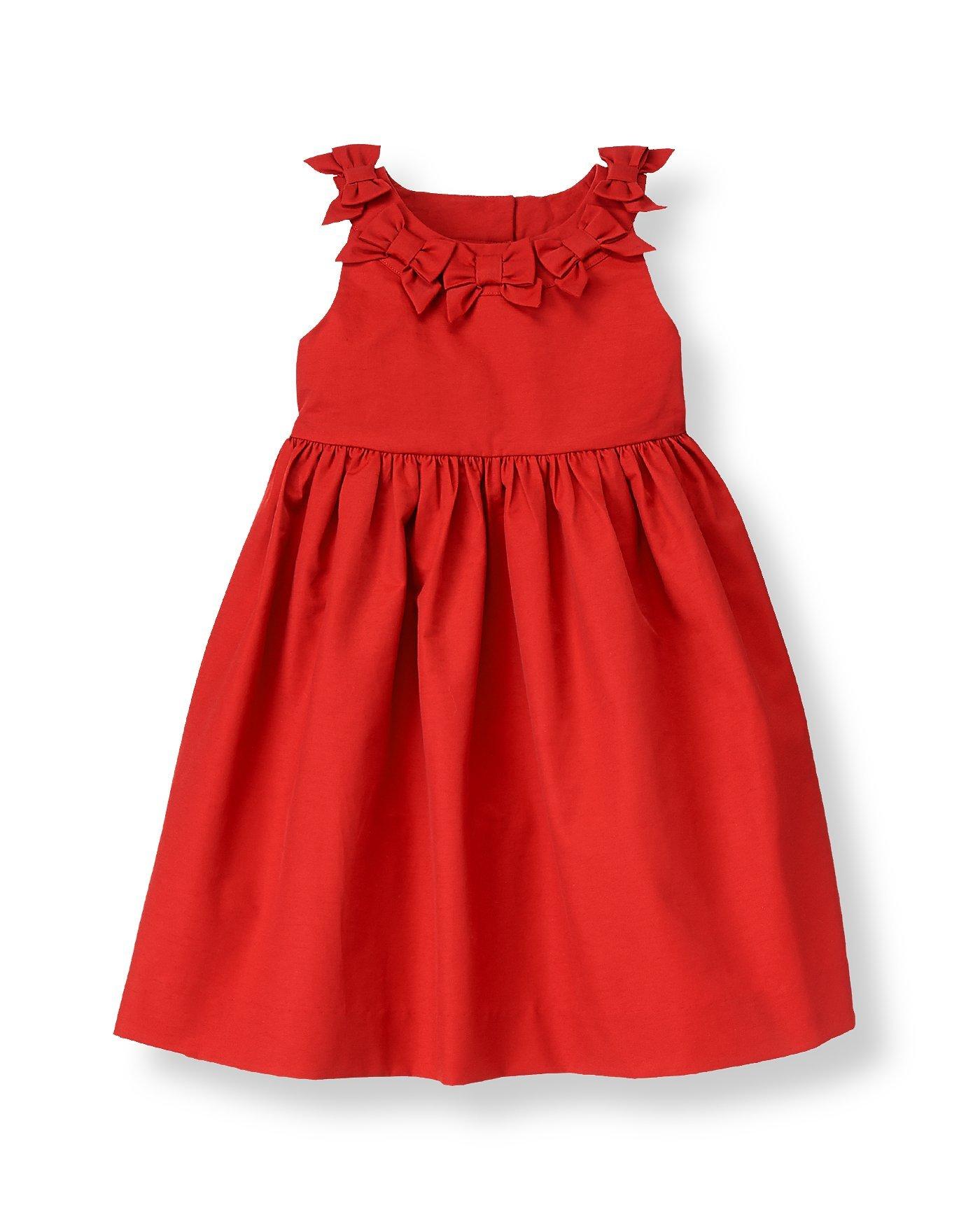 Girl Penguin Red Bow Twill Dress by Janie and Jack