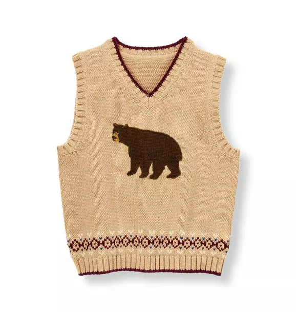 Bear Fair Isle Sweater Vest image number 0
