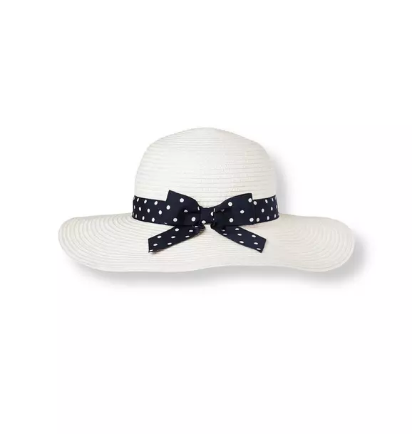 Dot Bow Straw Sunhat image number 1