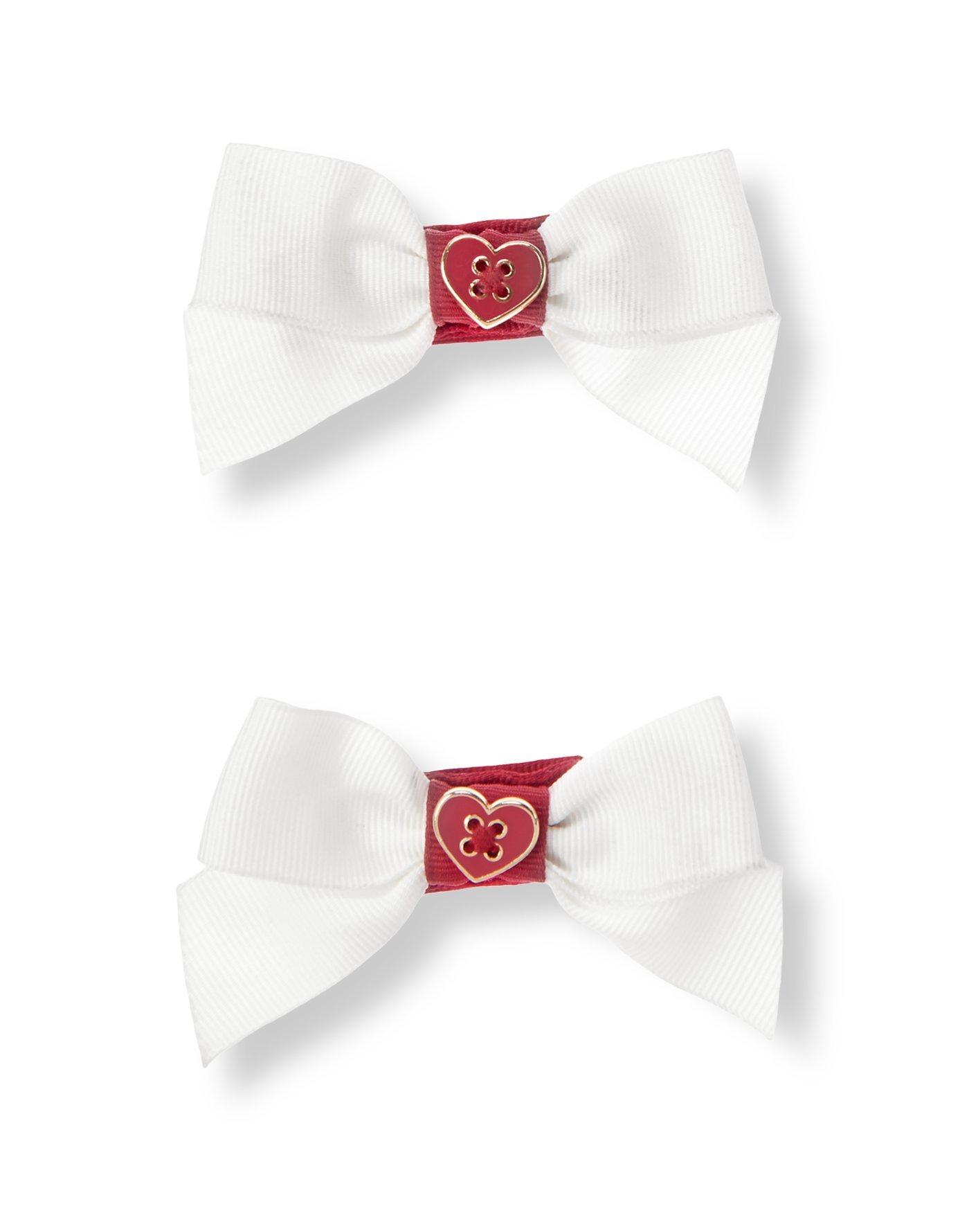 Heart Bow Barrette Two-Pack image number 0
