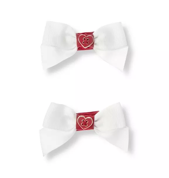 Heart Bow Barrette Two-Pack image number 0