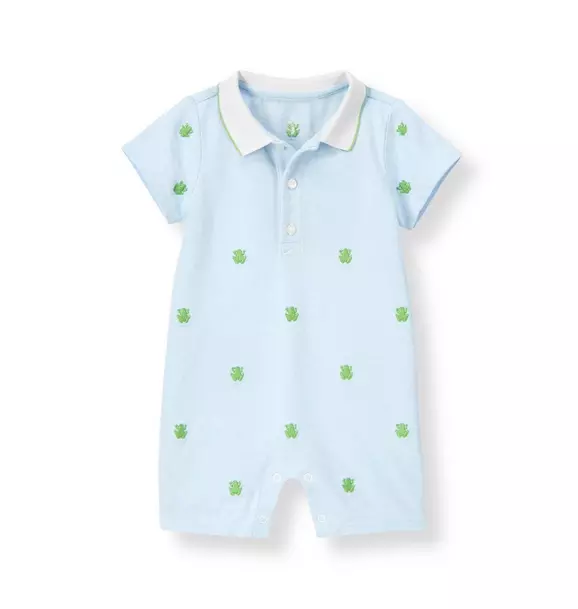 Frog Embroidered Polo One-Piece image number 0