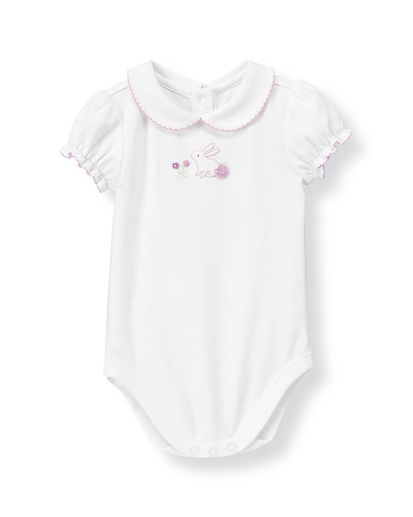 Hand-Embroidered Bunny Bodysuit image number 0