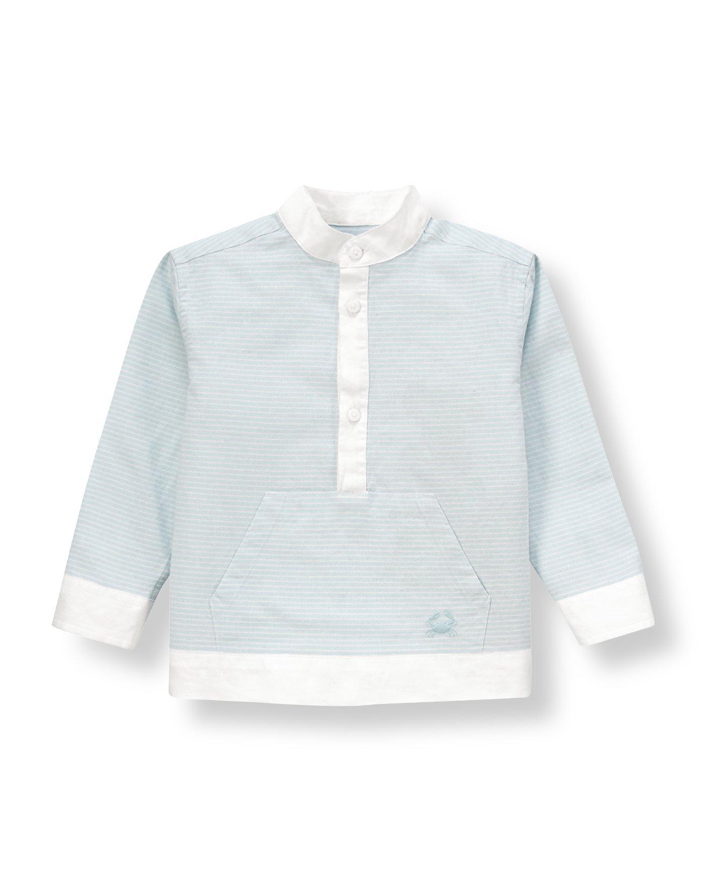 Stripe Linen Blend Pullover Shirt image number 0