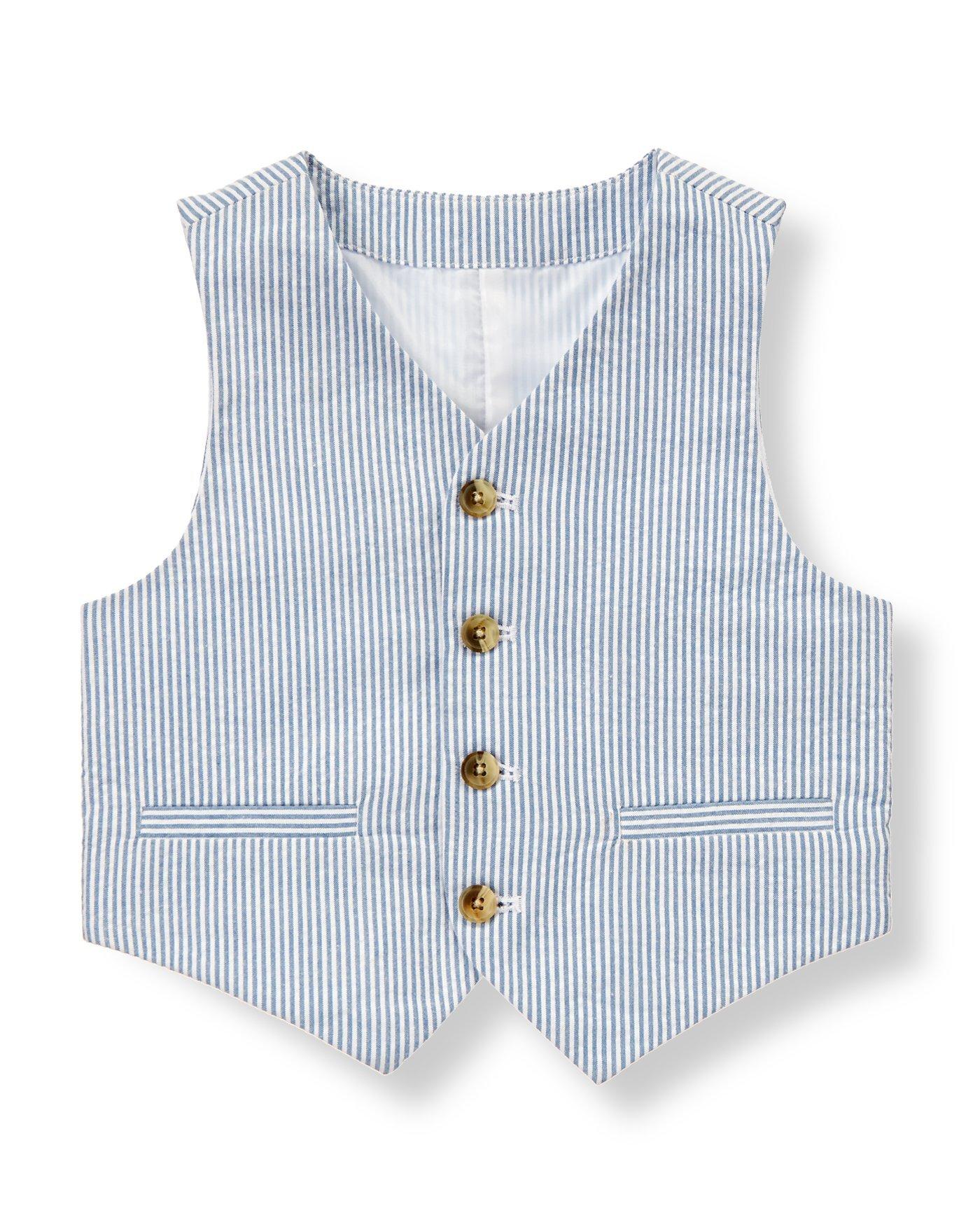 Stripe Seersucker Suit Vest image number 0