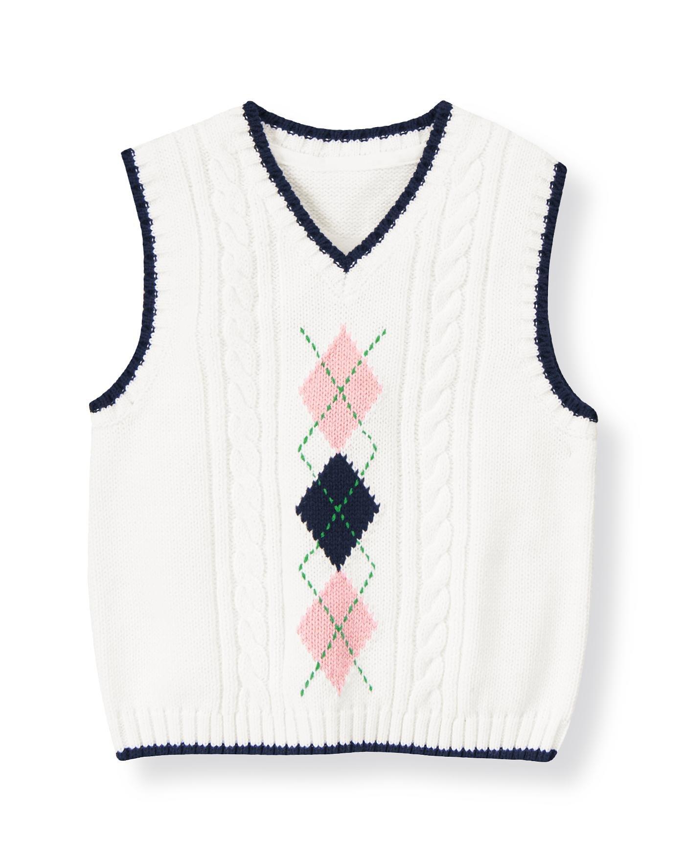 Argyle Cable Sweater Vest image number 0