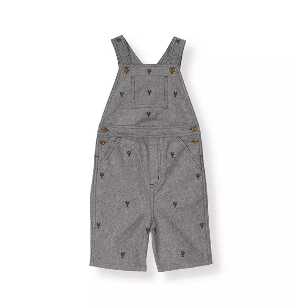 Lobster Embroidered Chambray Shortall image number 0