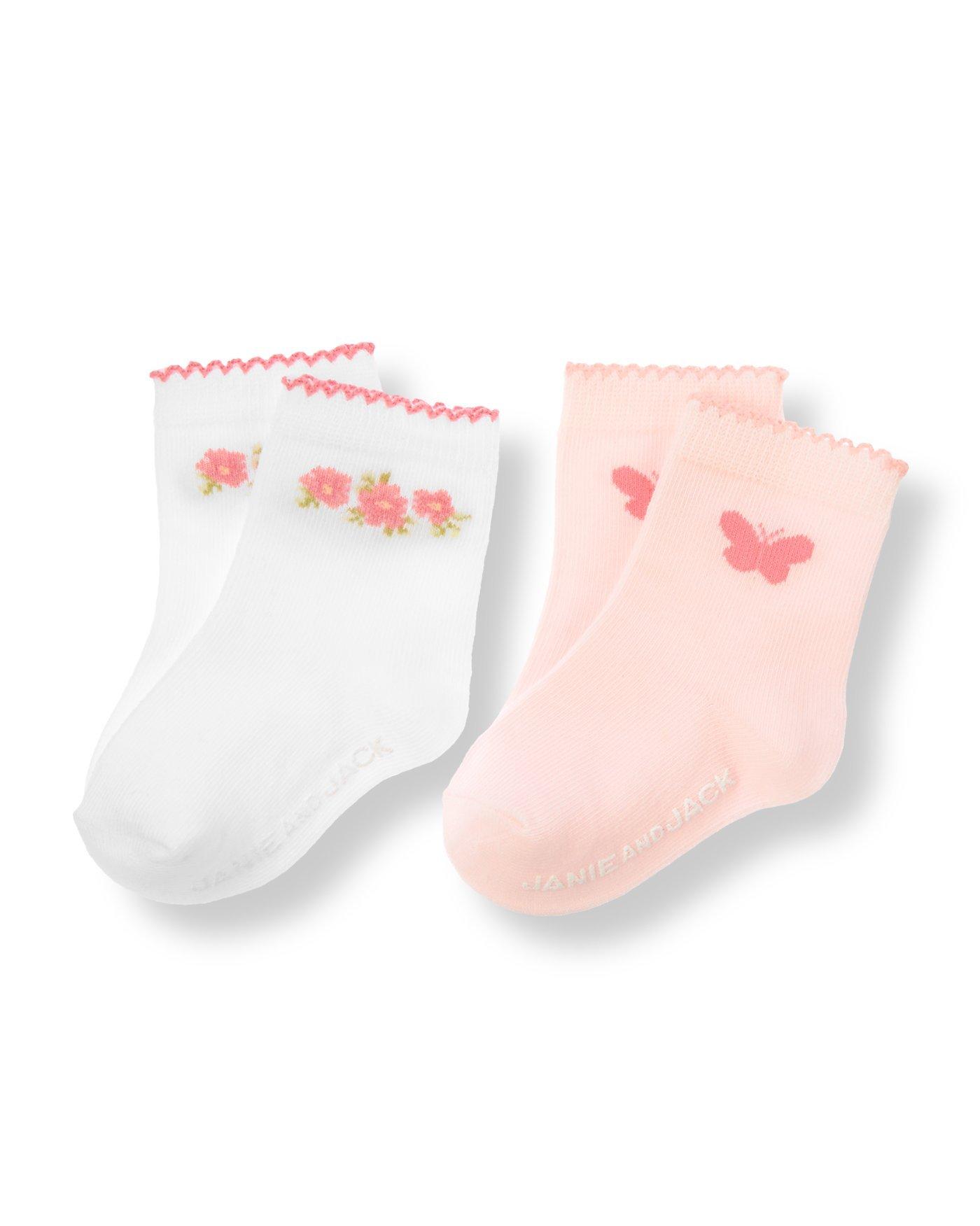 Butterfly Floral Sock Two-Pack image number 0