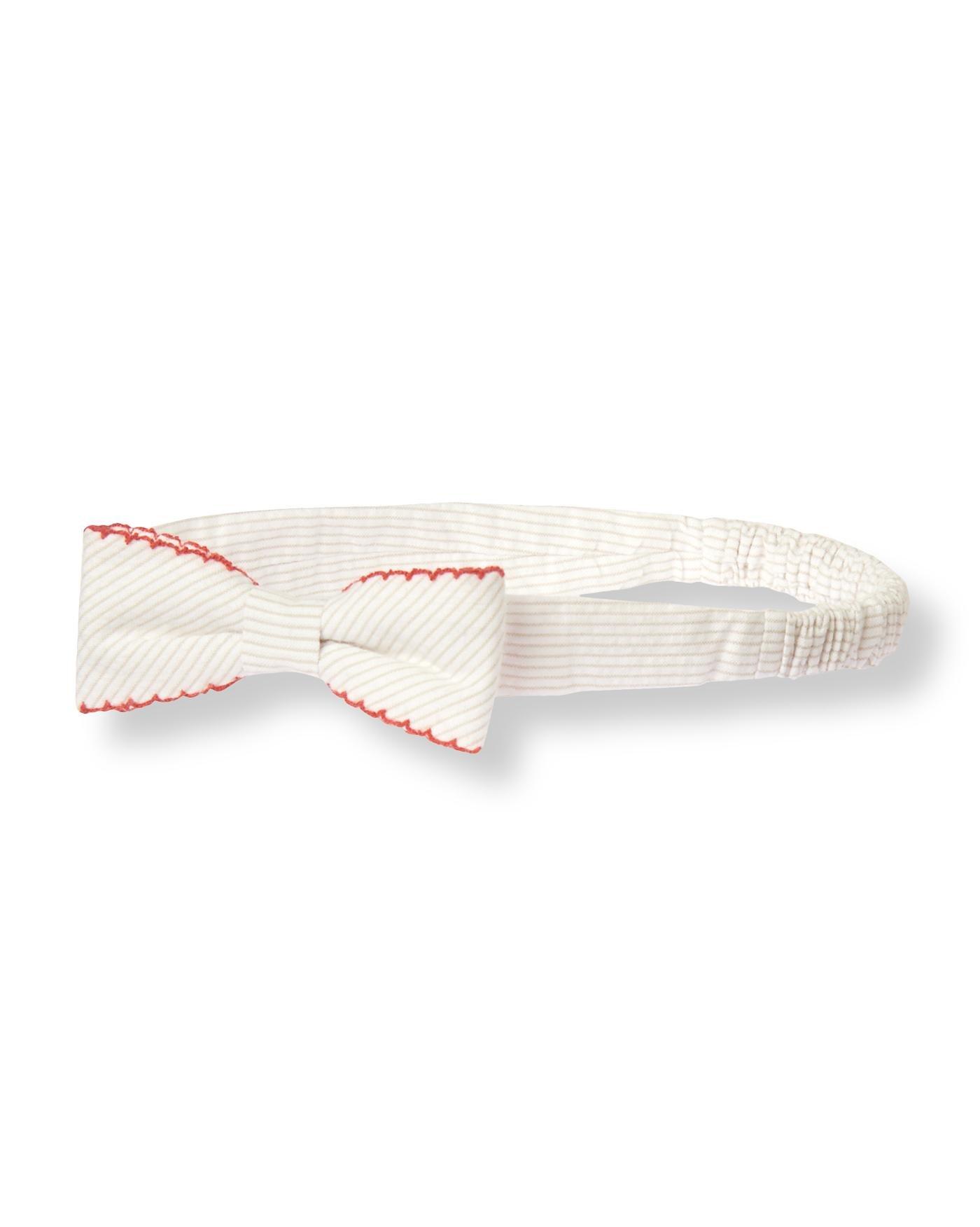 Bow Striped Seersucker Headband image number 0