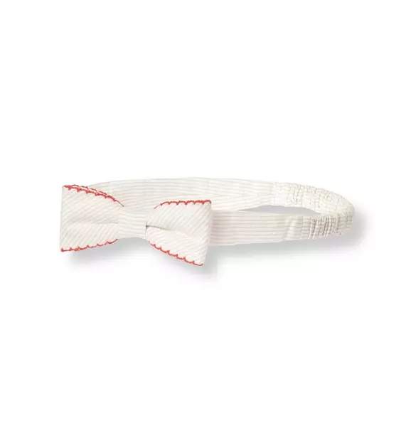 Bow Striped Seersucker Headband image number 0
