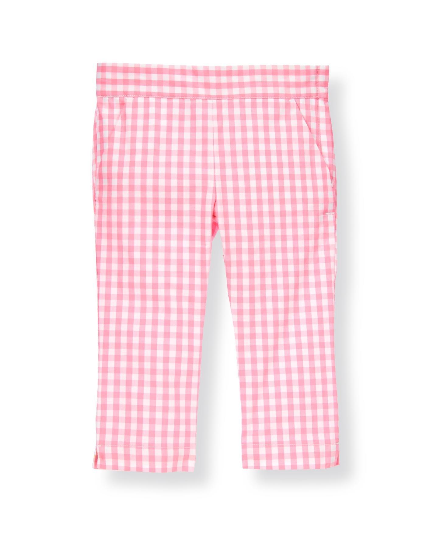 pink gingham trouser suit