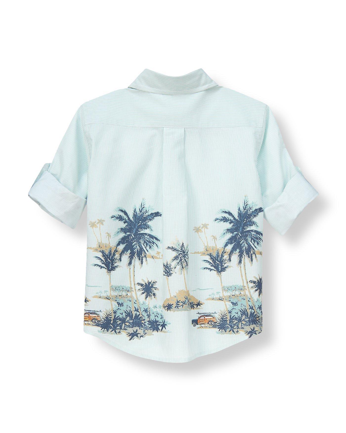 Palm Stripe Roll Cuff Shirt image number 1