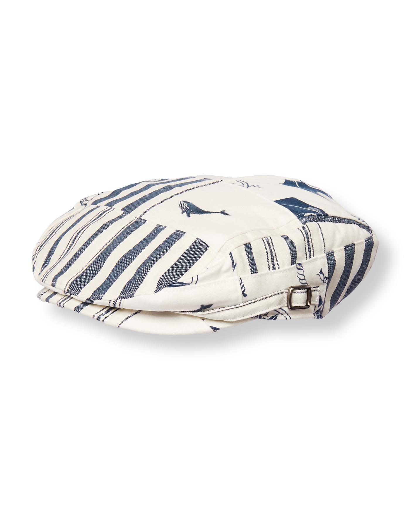 Boy White/Nautical Navy Patchwork Embroidered Whale Patchwork Cap by ...