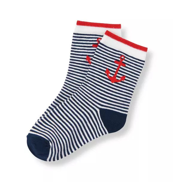 Anchor Striped Sock image number 0