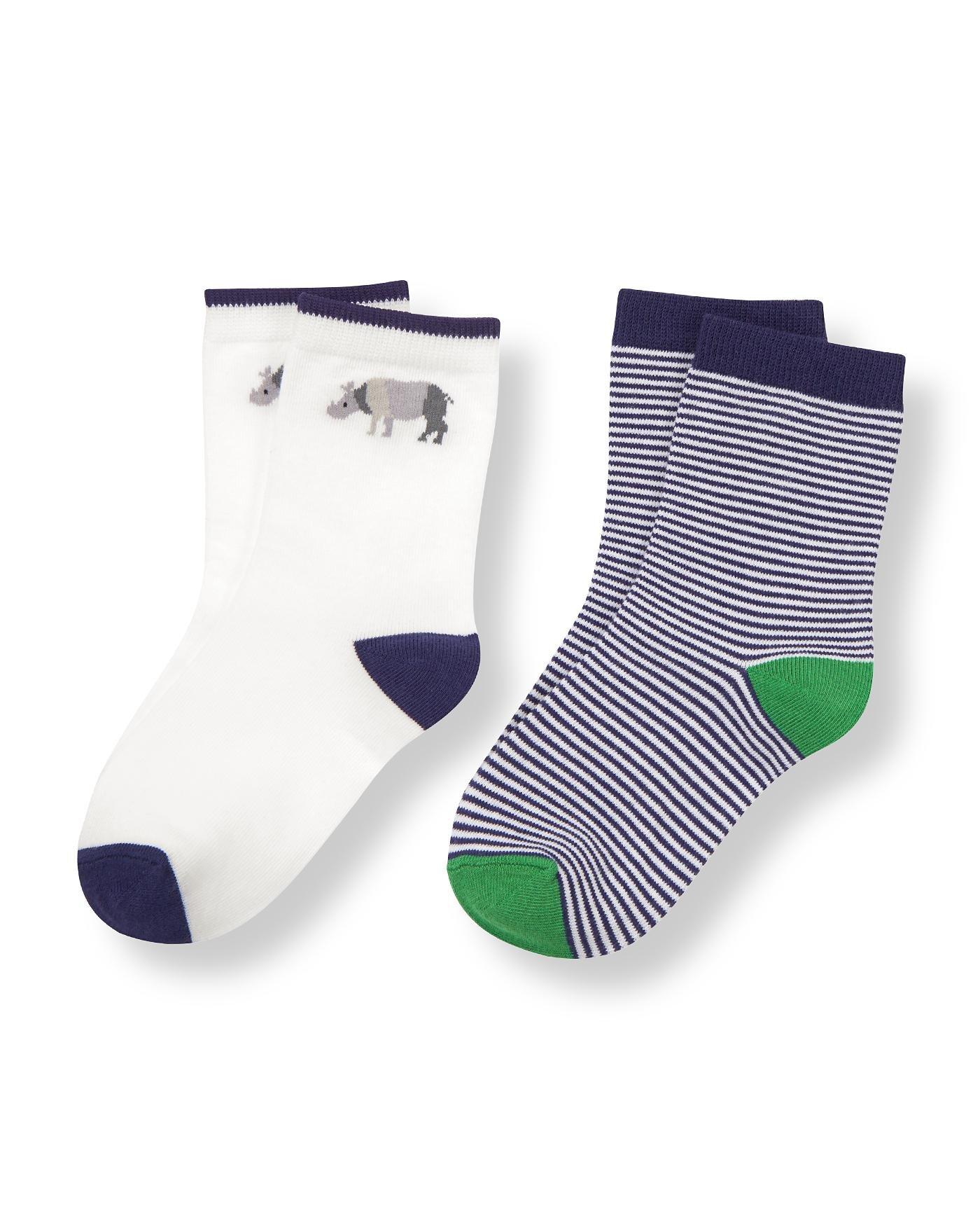 Rhino Striped Sock Two-Pack image number 0