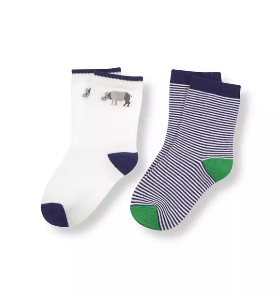 Rhino Striped Sock Two-Pack image number 0
