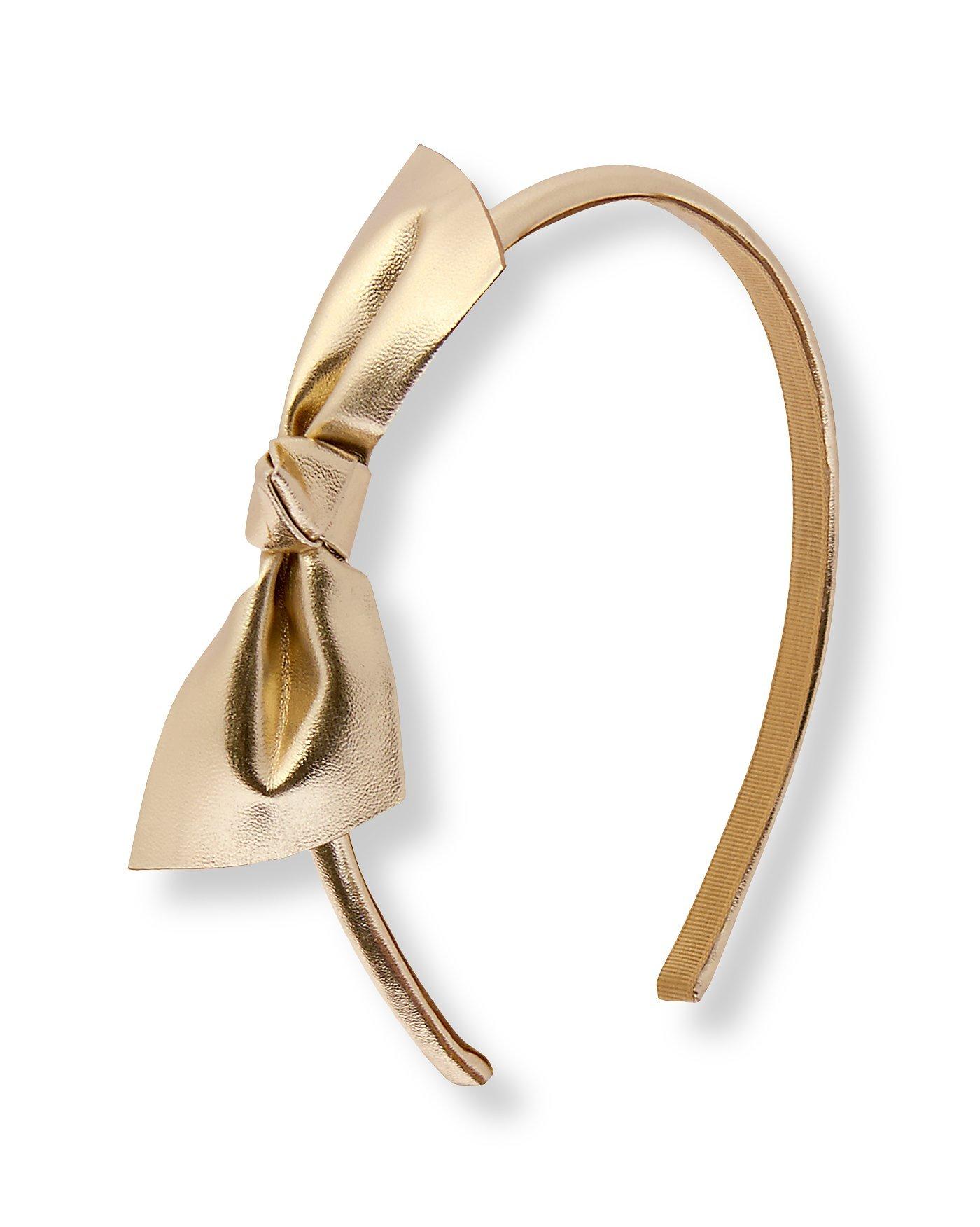 Metallic Gold Bow Headband image number 0