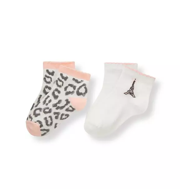 Eiffel Tower Leopard Sock Two-Pack image number 0