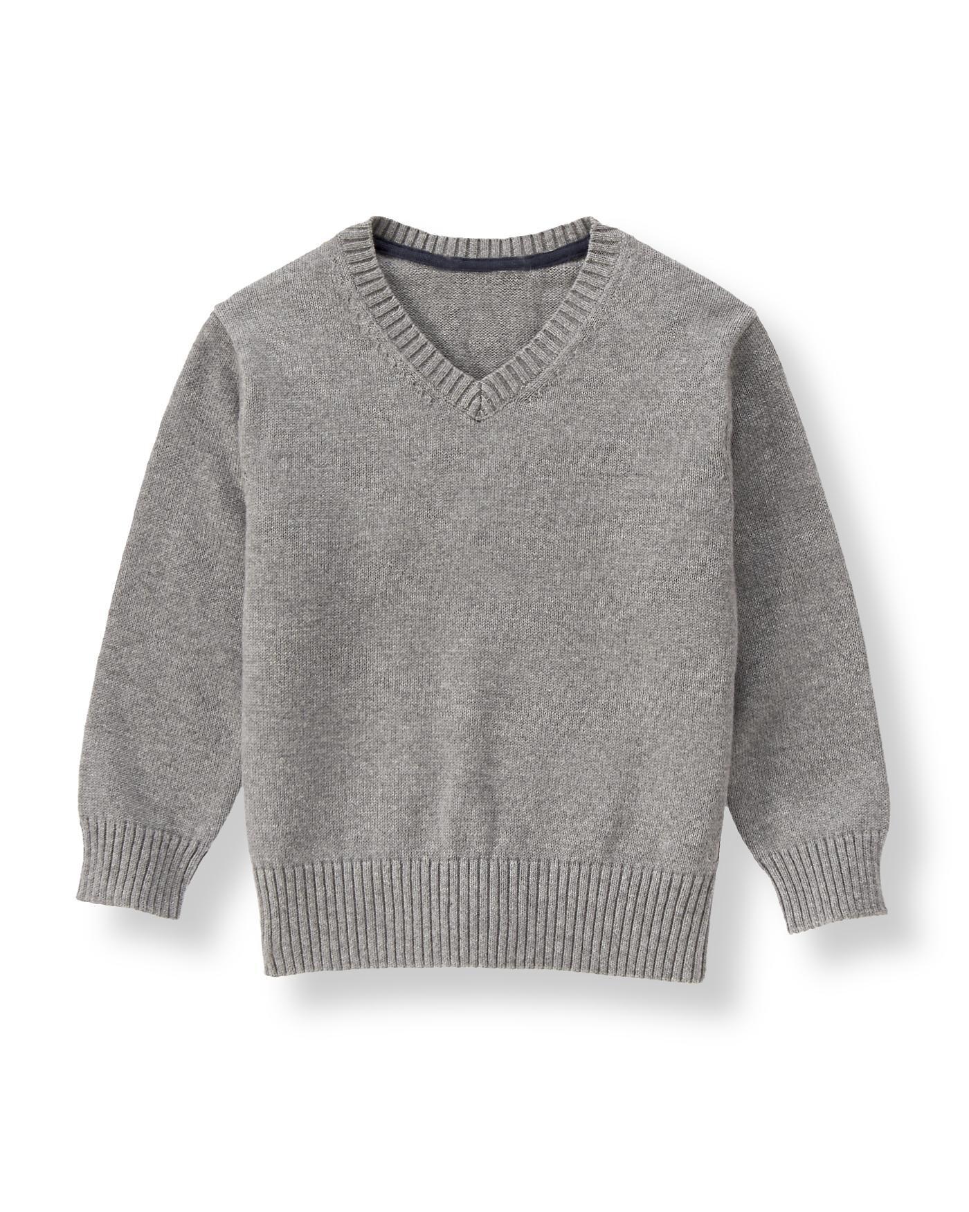 Grey V-Neck Sweater at JanieandJack