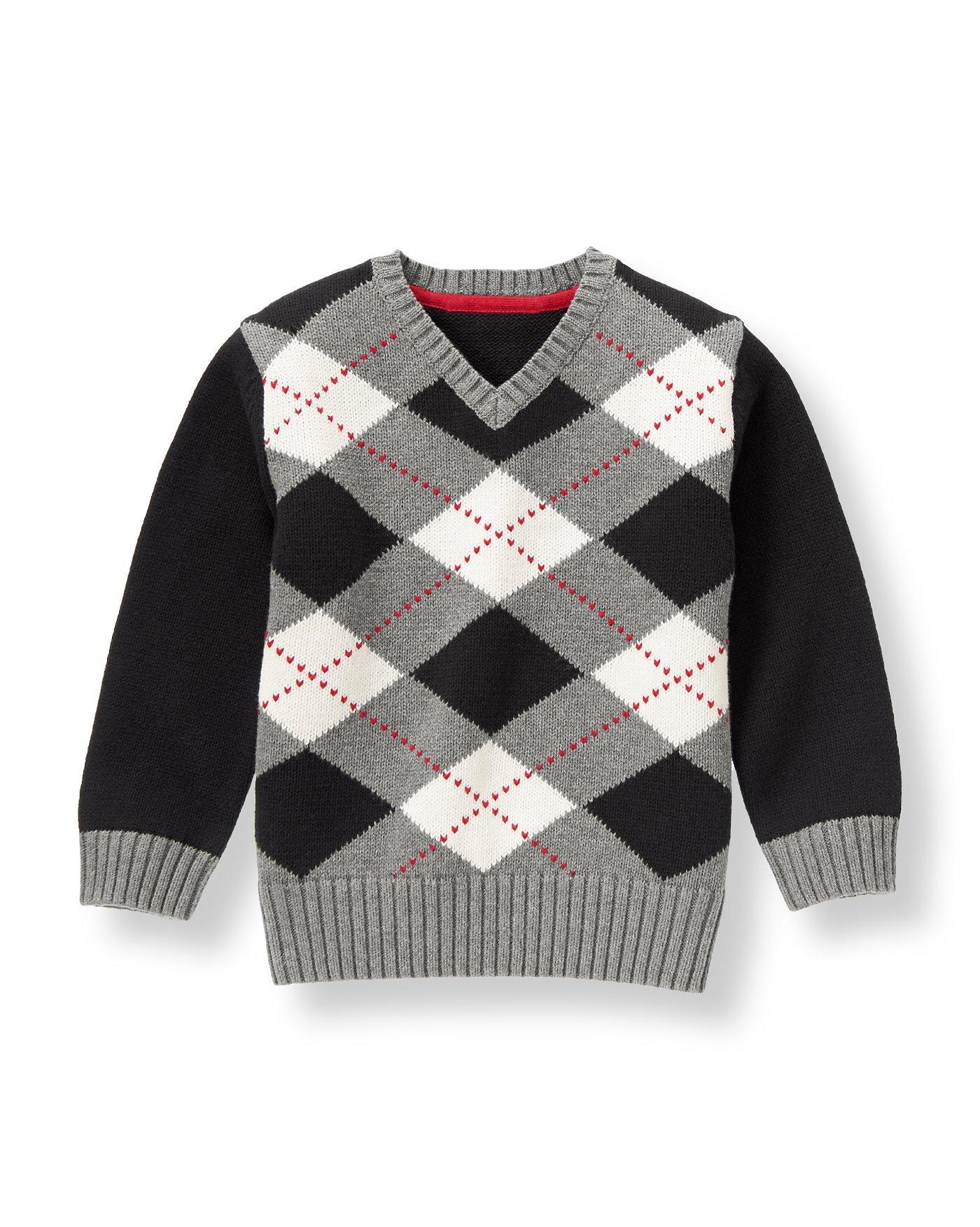 Black Argyle Argyle Sweater at JanieandJack