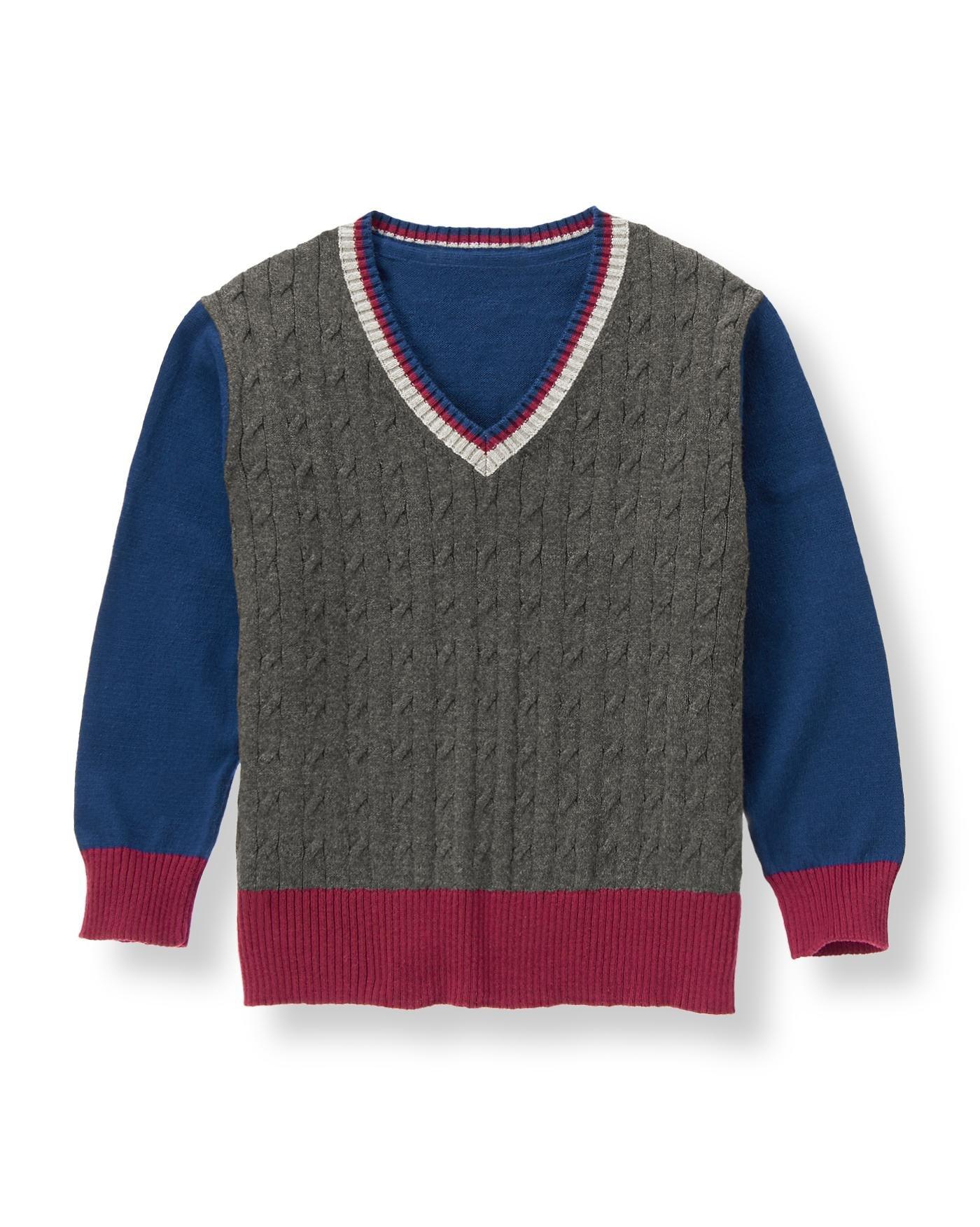 Colorblock Cable Sweater image number 0