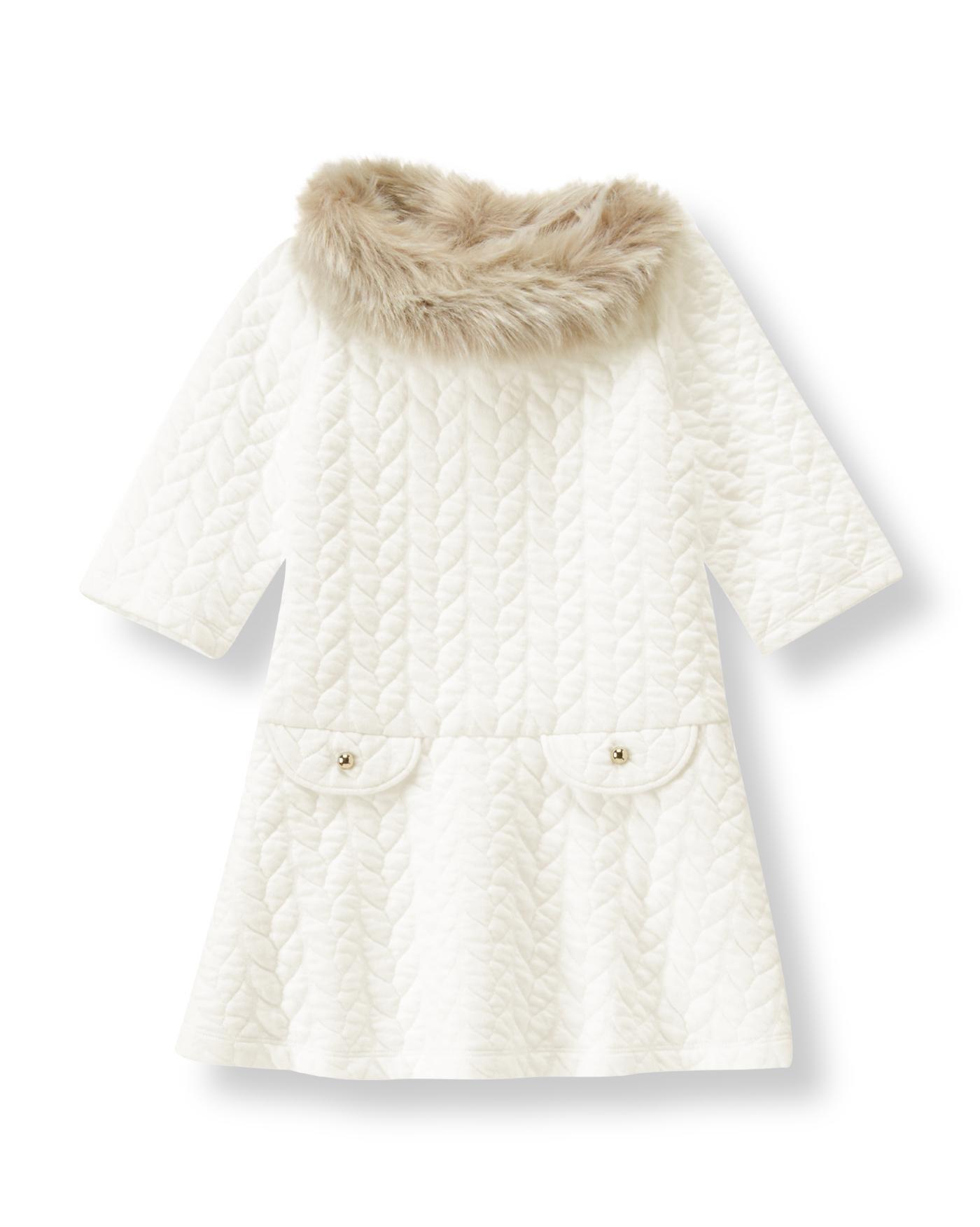 Faux Fur Trimmed Quilted Dress image number 0