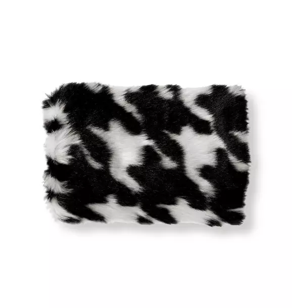 Faux Fur Houndstooth Hand Muff image number 0