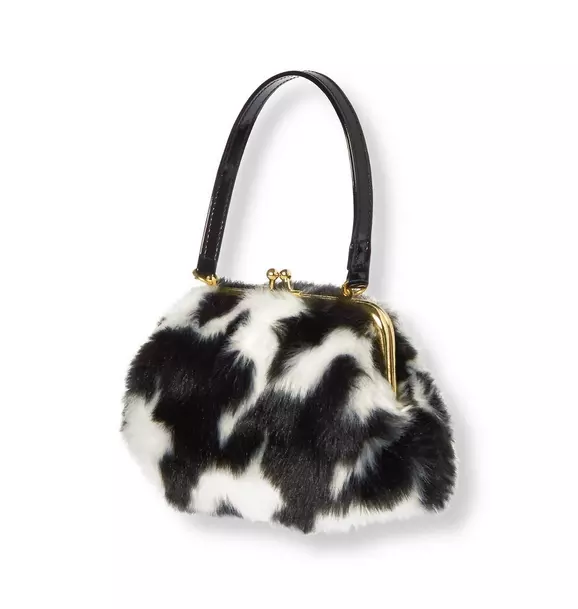 Faux Fur Houndstooth Purse image number 0