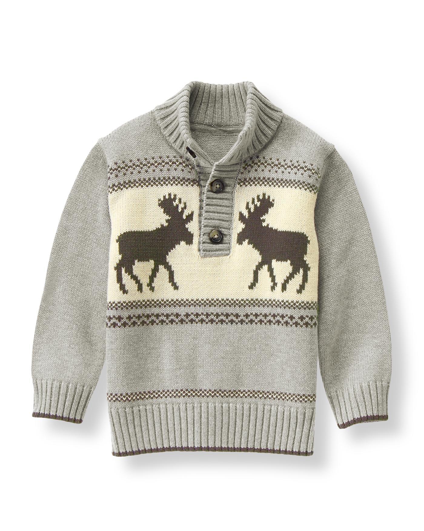 Moose Half-Button Sweater image number 0