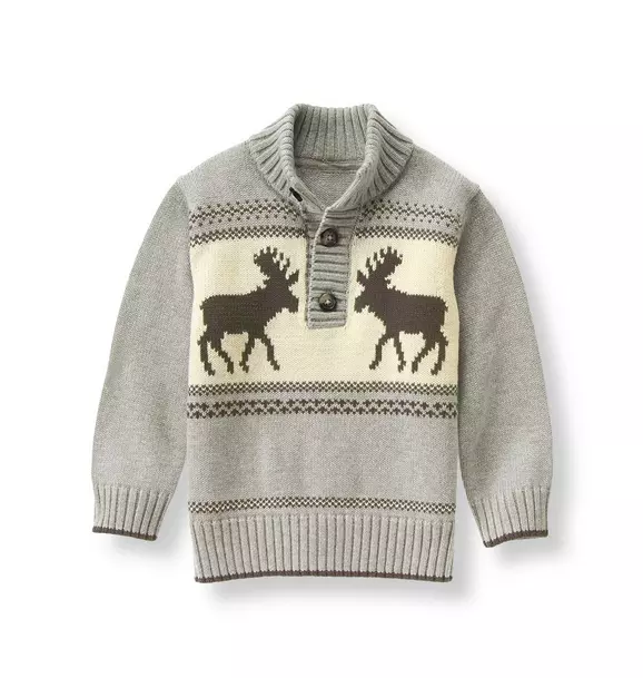 Moose Half-Button Sweater image number 0