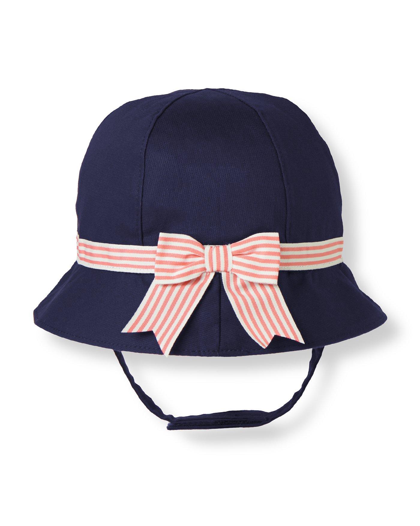Newborn Navy Ribbon Bucket Hat by Janie and Jack