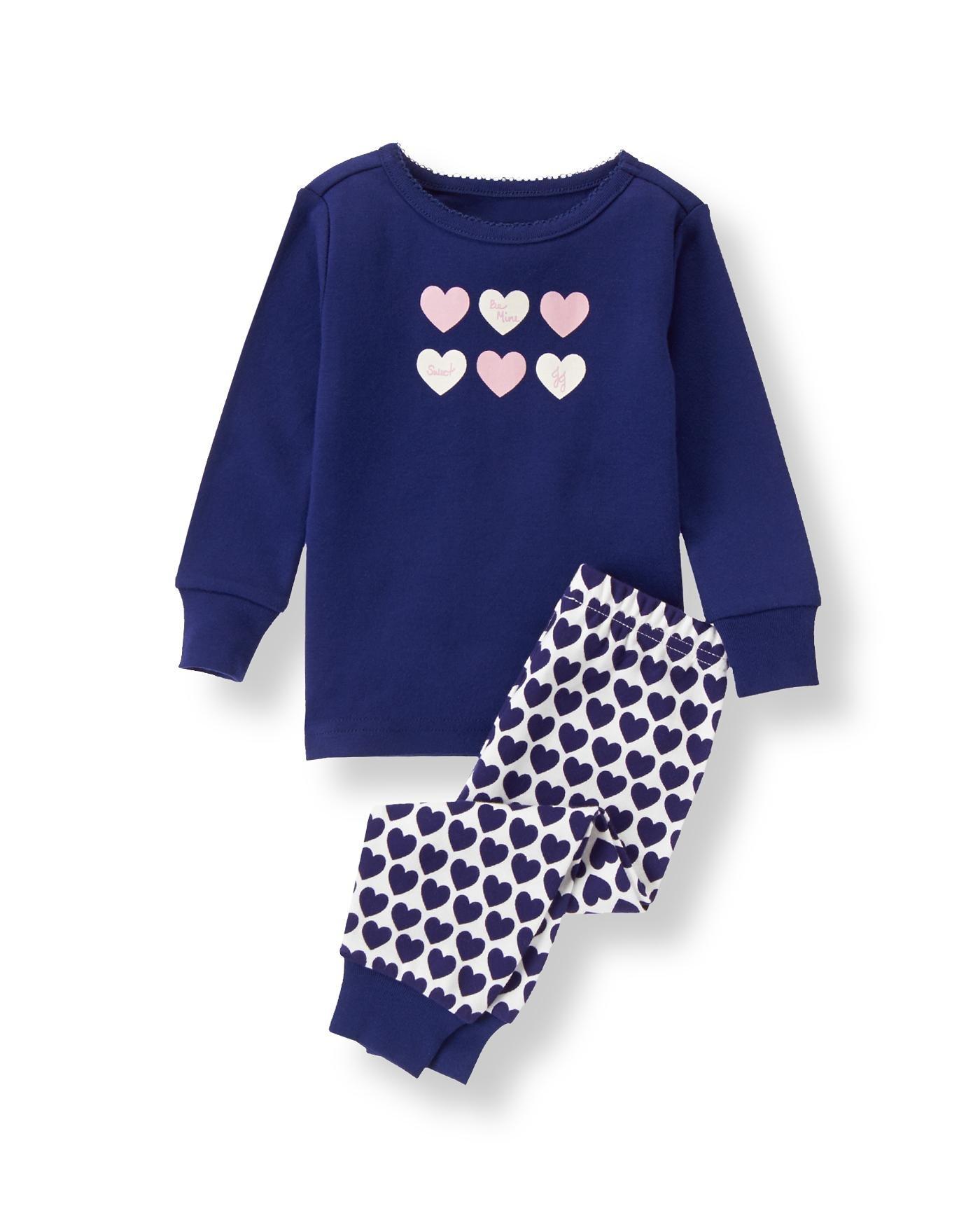 Navy Sweet Heart Pajama Set at JanieandJack