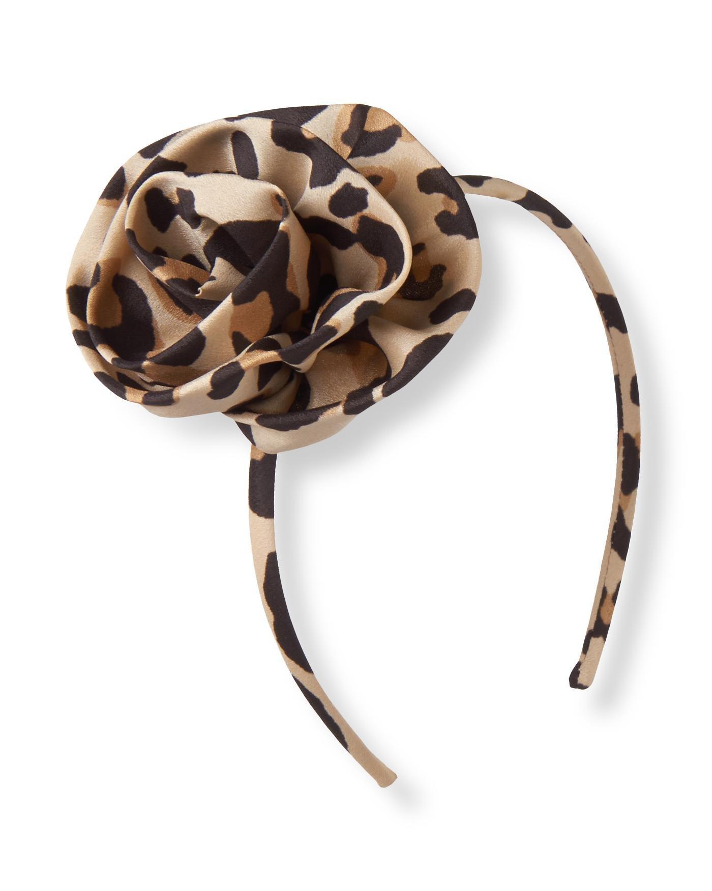 Leopard Print Rosette Headband image number 0