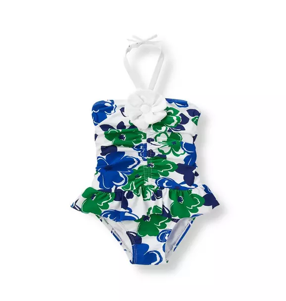 Ruffle Floral Swimsuit image number 0