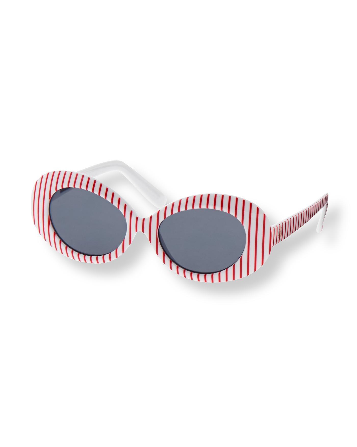 Striped Oval Sunglasses image number 0