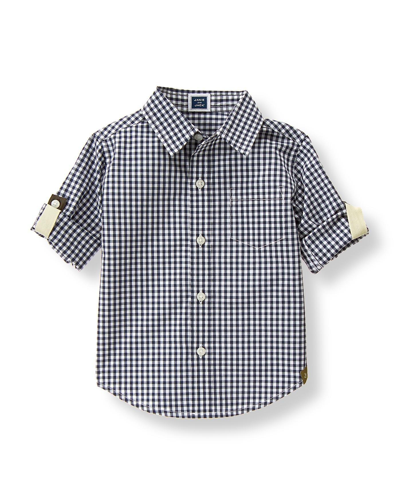 Gingham Roll-Cuff Shirt image number 0
