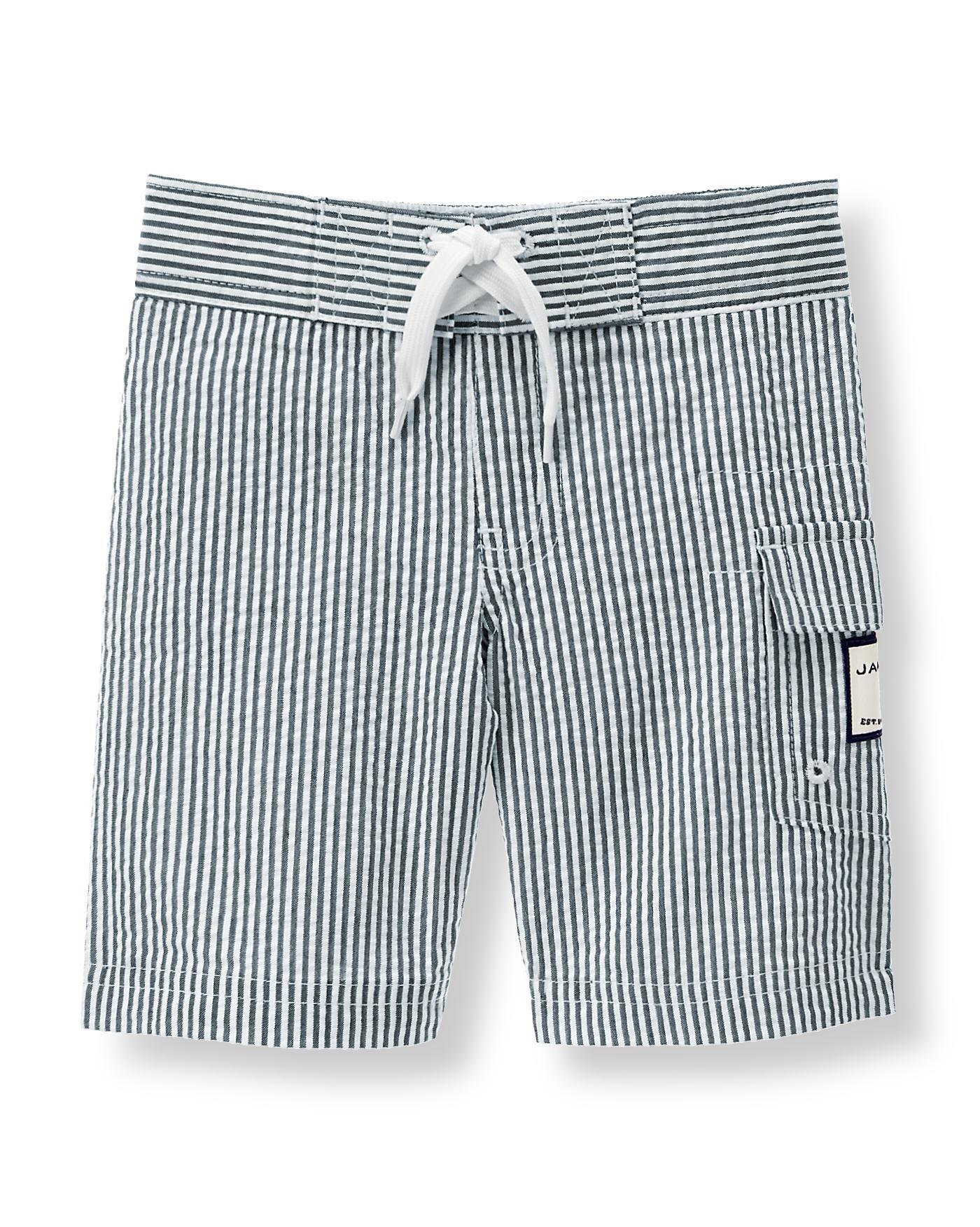 Striped Seersucker Swim Trunk image number 0