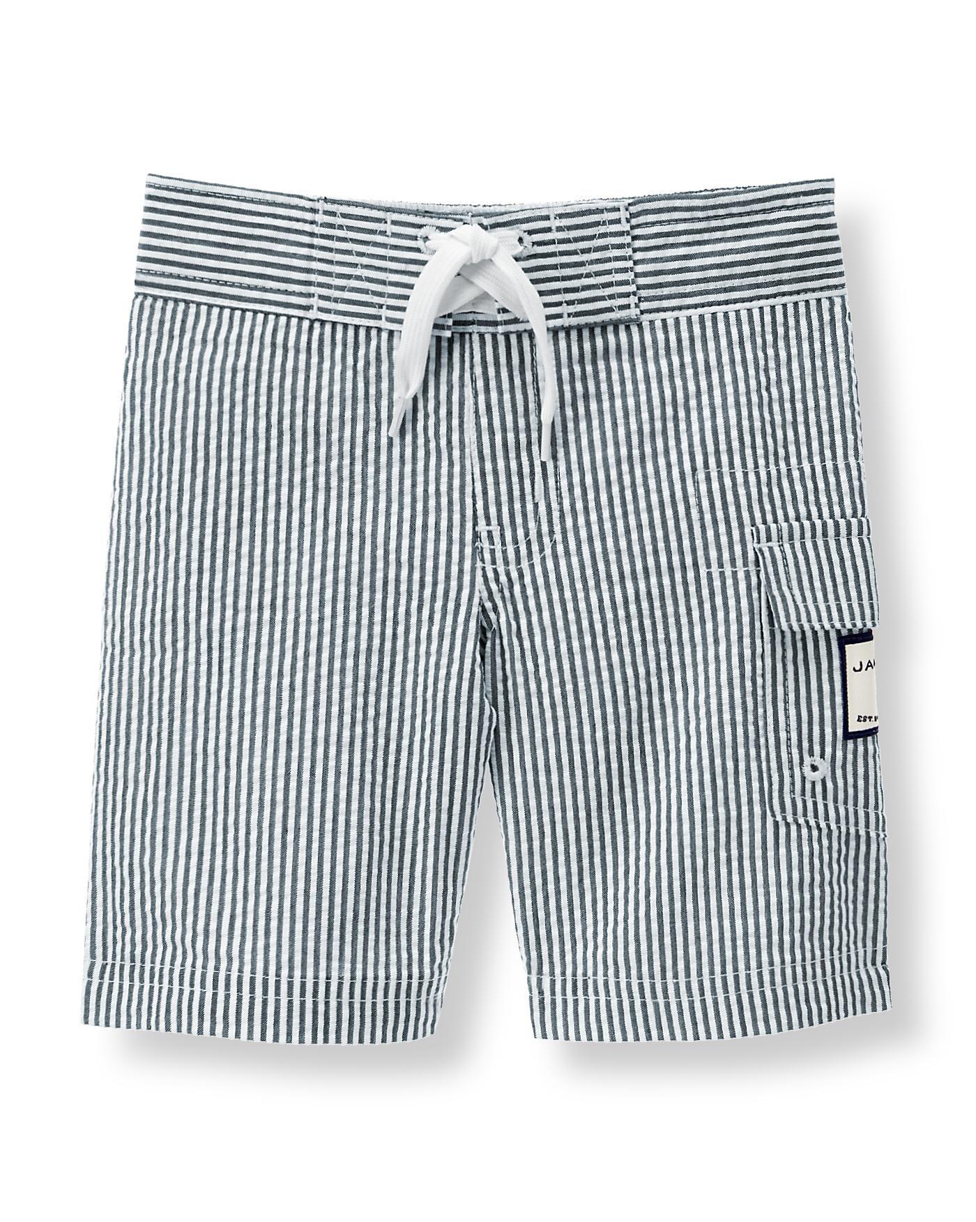 Striped Seersucker Swim Trunk image number 0