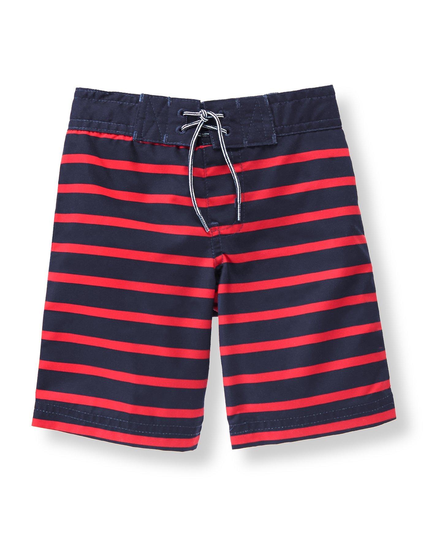 Harbor Red Stripe Striped Swim Trunk at JanieandJack