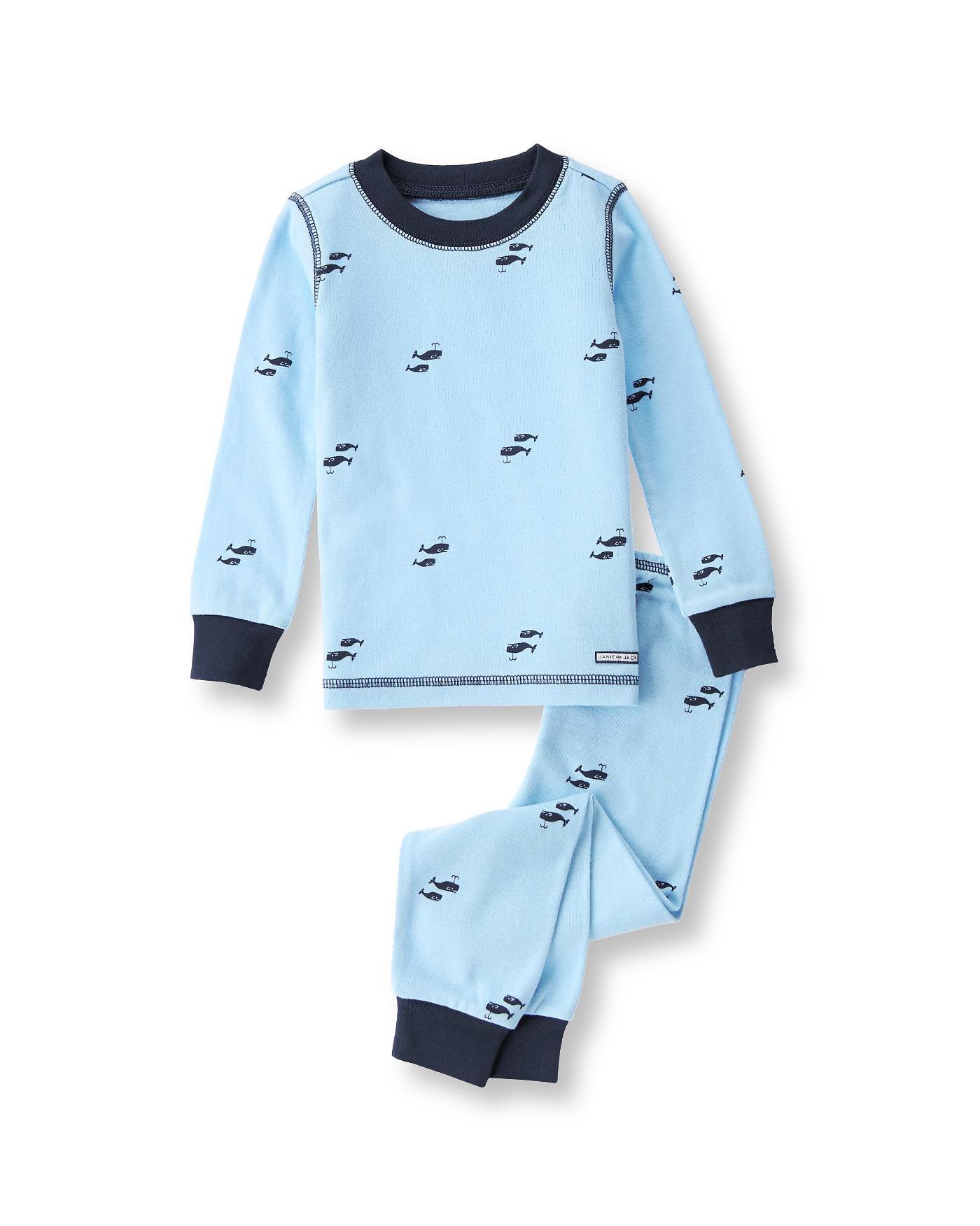Whale Print Pajama Set image number 0