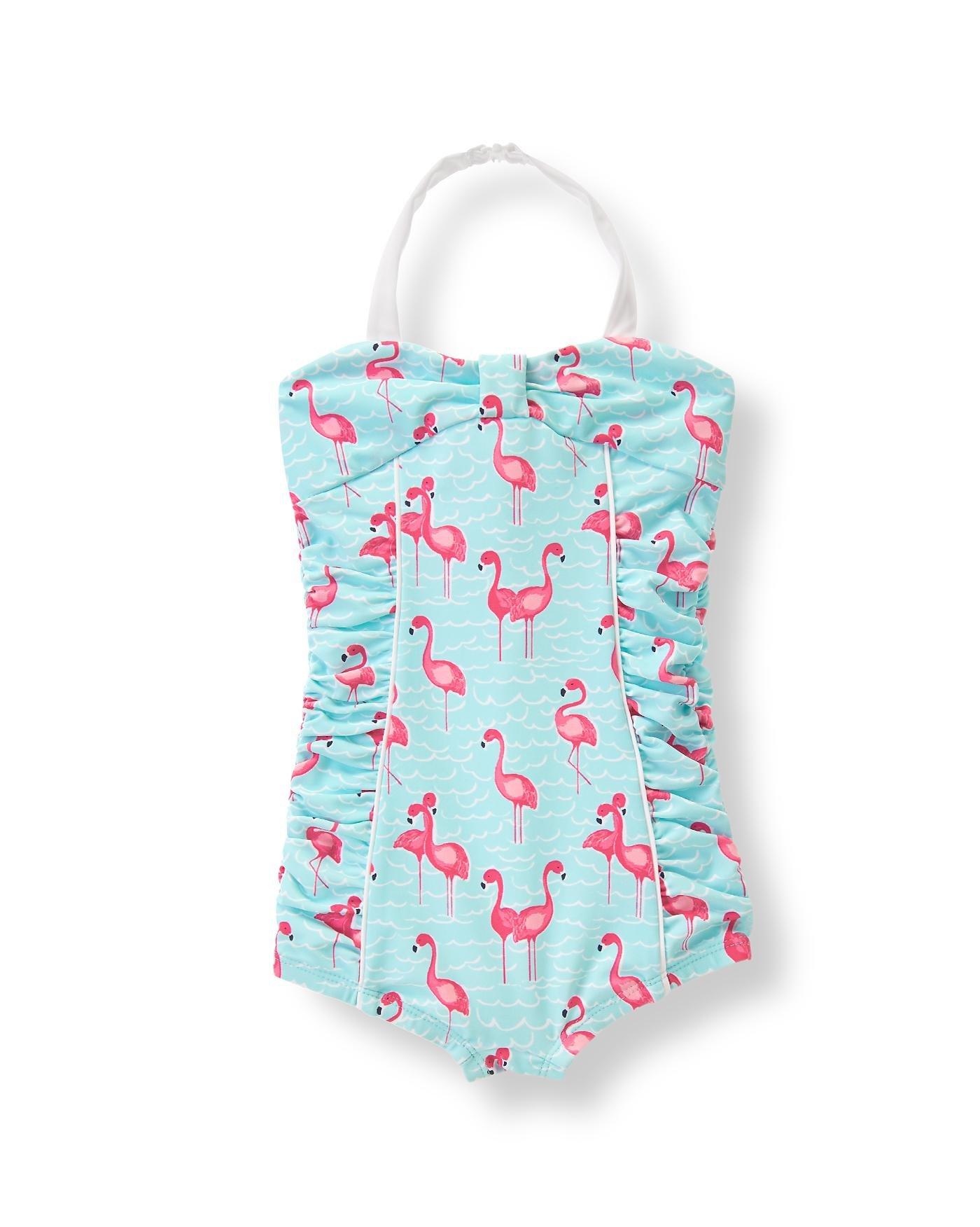 flamingo print swimwear