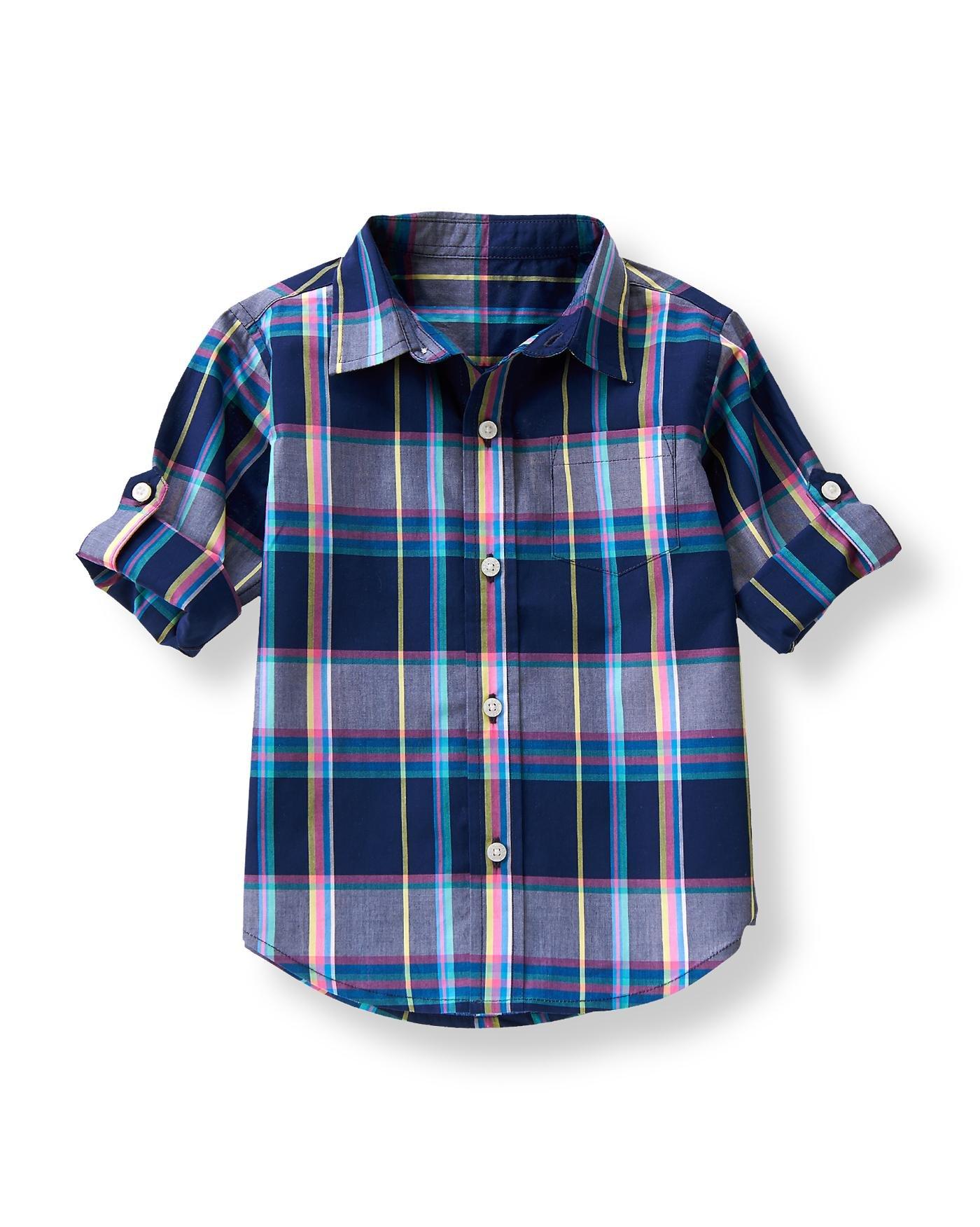 Boy Navy Plaid Plaid Shirt by Janie and Jack