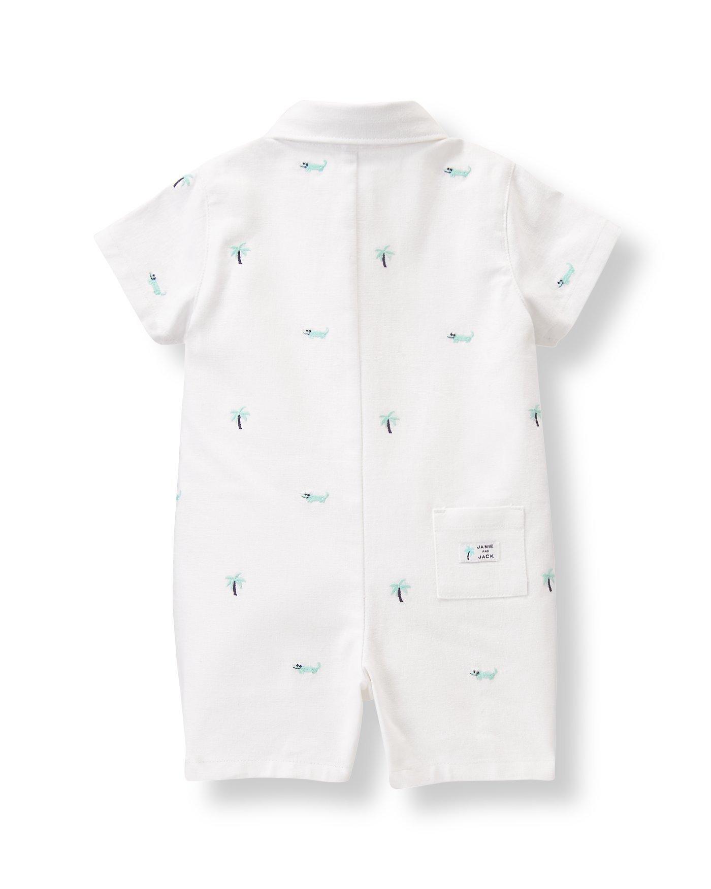 Embroidered Palm Tree One-Piece image number 1