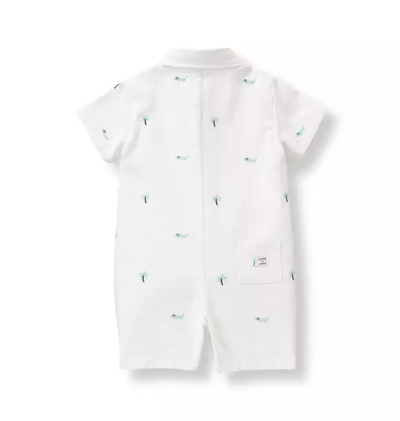 Embroidered Palm Tree One-Piece image number 1