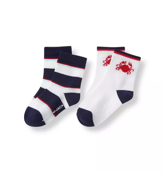 Crab Striped Sock Two-Pack image number 0