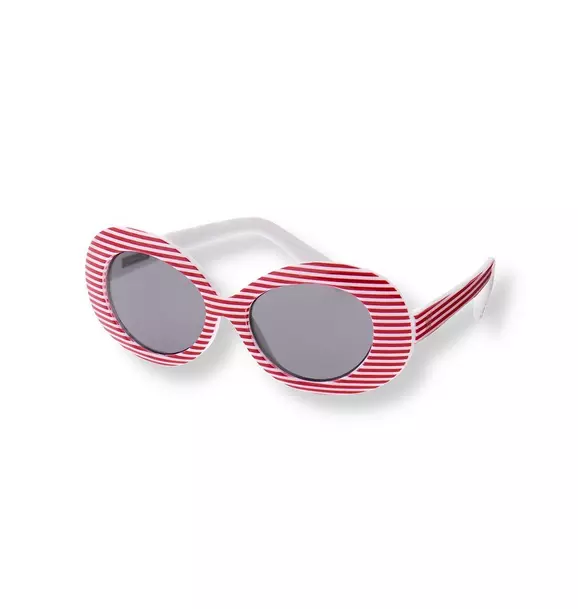 Striped Oval Sunglasses image number 0