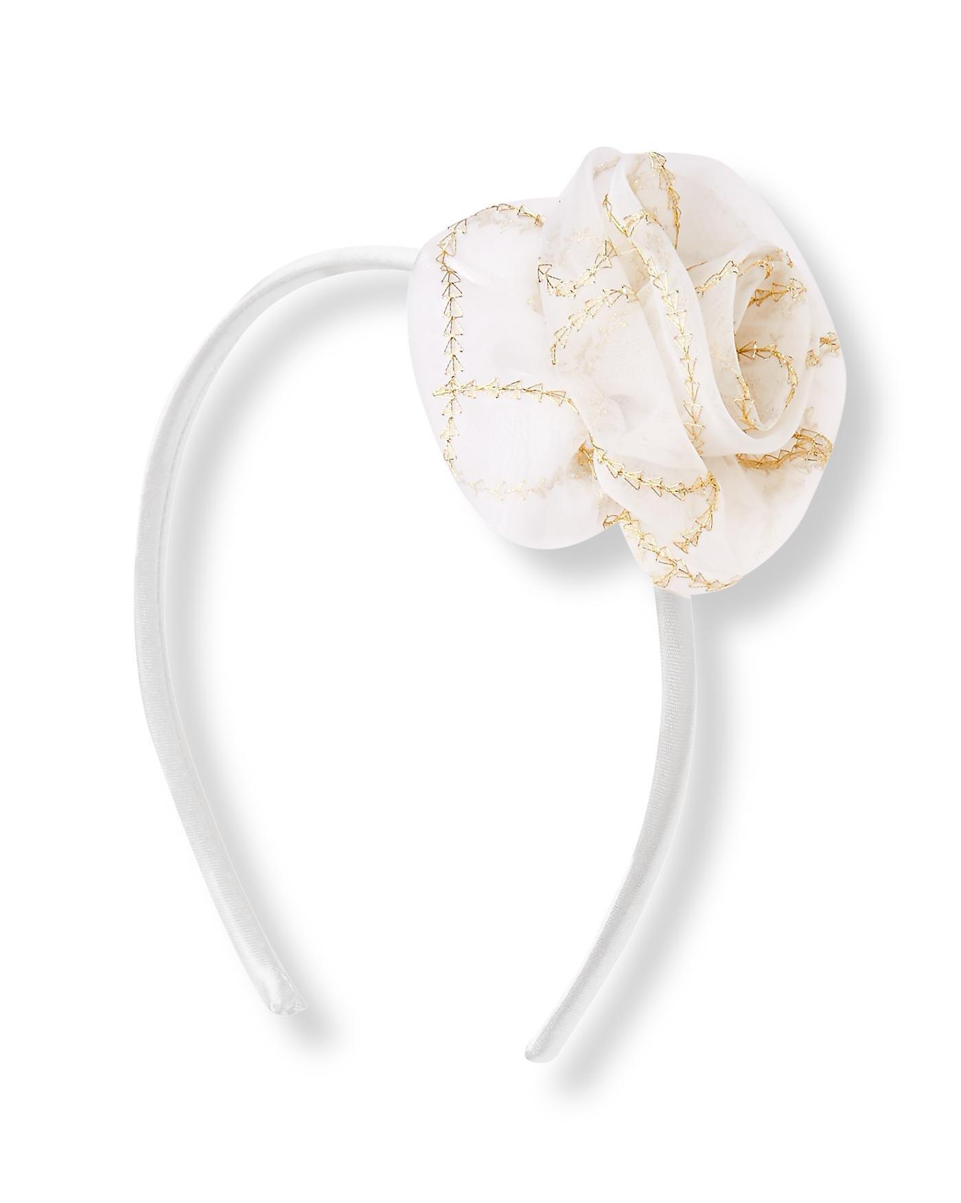 Embroidered Rosette Headband image number 0