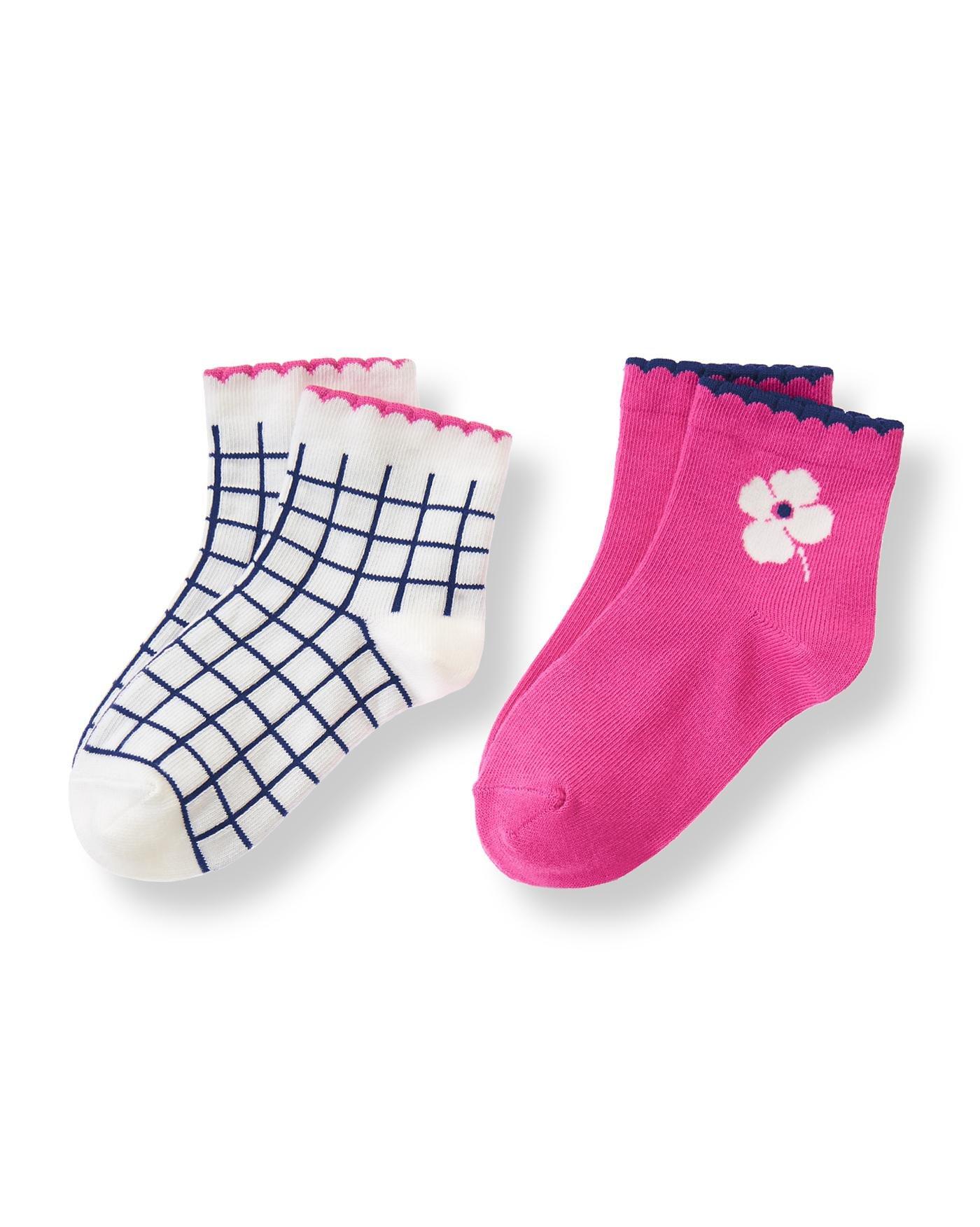 Blossom Windowpane Sock Two-Pack image number 0
