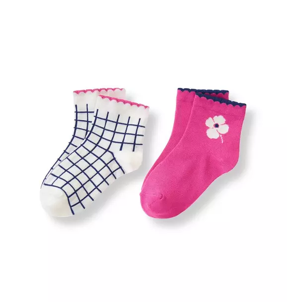 Blossom Windowpane Sock Two-Pack image number 0